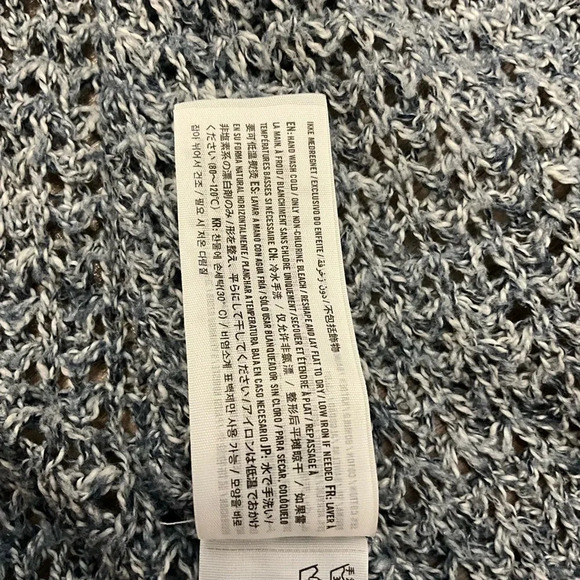 Hollister Chunky Crochet Knit Marled Blue Open Front Cardigan Sweater Womens M/L - Picture 4 of 7